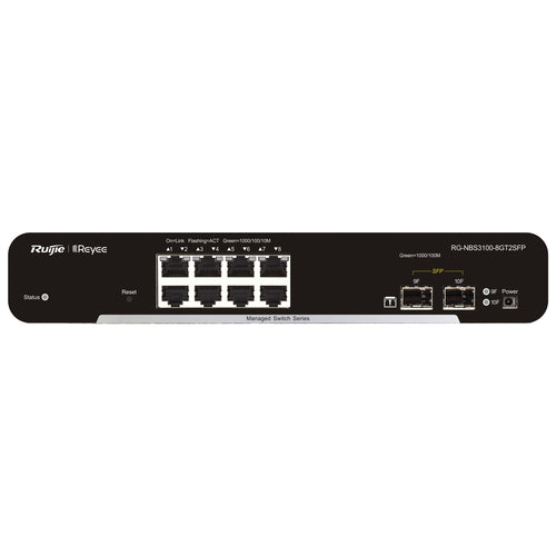 REYEE CLOUD SWITCH MANAGED GIGABIT L2 8 PORTE, 2 SLOT SFP (CHASSIS METALLICO DESKTOP) [RG-NBS3100-8GT2SFP]