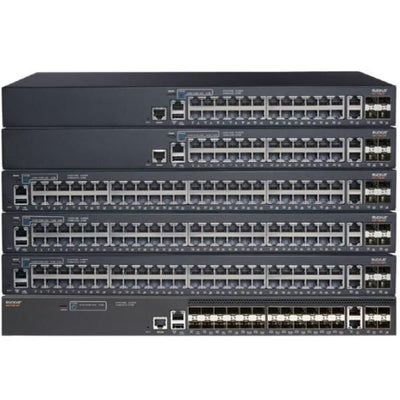 Ruckus Networks , ICX 7150 Switch, 24x 10/100/1000 PoE+ ports, 2x 1G RJ45 uplink-ports, 2x 1G SFP and 2x 10G SFP+ uplink-ports upgradable to 4x 10G SFP+ with license 370W PoE budget, basic L3 (static [ICX7150-24P-2X10G]