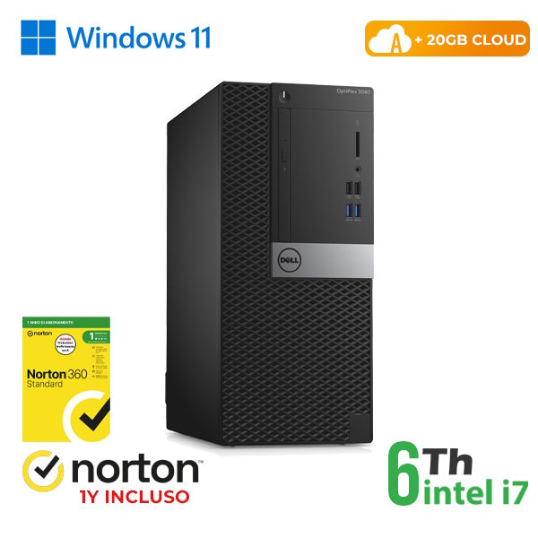 RINOVO PC DELL REFURBISHED Optiplex 3040 Tower i7-6X00 DDR 16GB SSD 256GB HDMI W11P CLOUD20GB Grade [RN41632311]