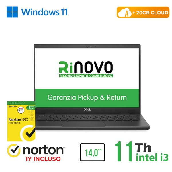 RINOVO NB DELL Latitude 3420 REFURBISHED i3-11XXU DDR4 8GB SSD 240GB HDMI 14" W11P CLOUD20GB Grade A1 Y War [RN42422312]