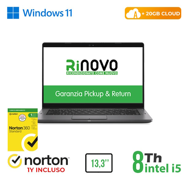 RINOVO NB DELL REFURBISHED Latitude 5300 i5-8X00/DDR4 16GB SSD 256GB 13.3" W11P CLOUD20GB Grade A 1 [RN42532317]