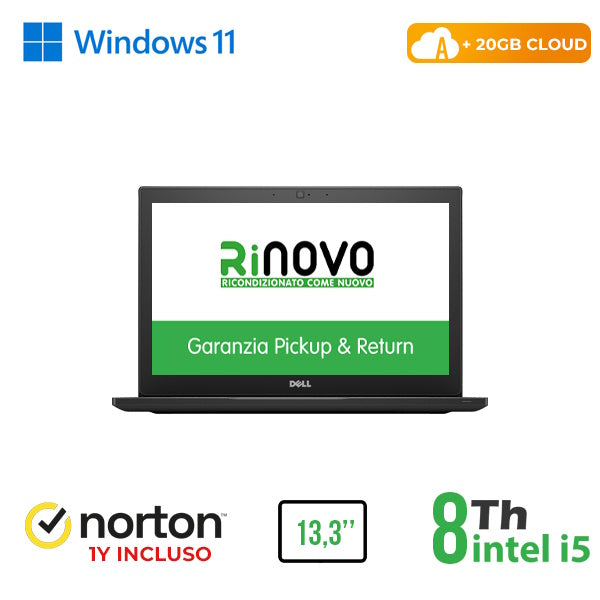 RINOVO NB DELL REFURBISHED Latitude E7390 i5-8X00U DDR4 16GB SSD 480GB 13.3" W11P No Dvd Grade A 1Y [RN42534314]