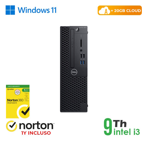 RINOVO PC DELL REFURBISHED Optiplex 3070-5070 SFF i3-9X00 DDR 8GB SSD 256GB HDMI W11P CLOUD20GB Gra [RN44422312]