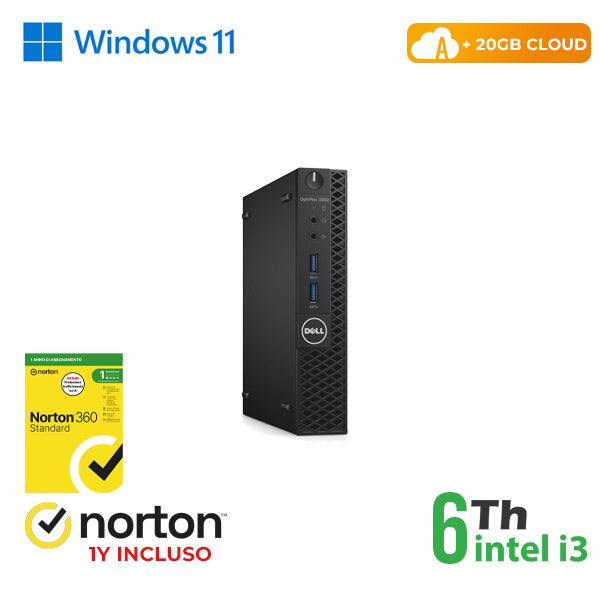 RINOVO Mini PC DELL REFURBISHED Optiplex 3050M i3-6X00T DDR4 8GB SSD 256GB W11P HDMI CLOUD20GB Grad [RN45422311]