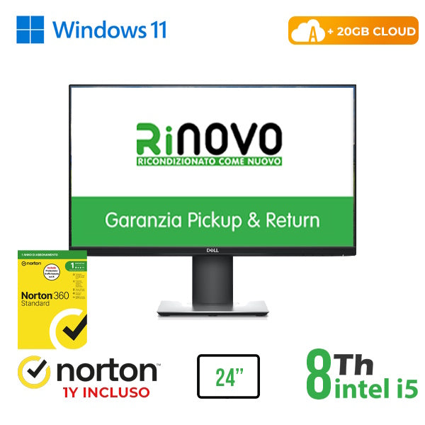 RINOVO ALL-IN-ONE DELL 24" REFURBISHED P2419HC + Ultra DELL 7070 i5-8X00 8GB 256SSD W11P CLOUD20GB [RN49522312]
