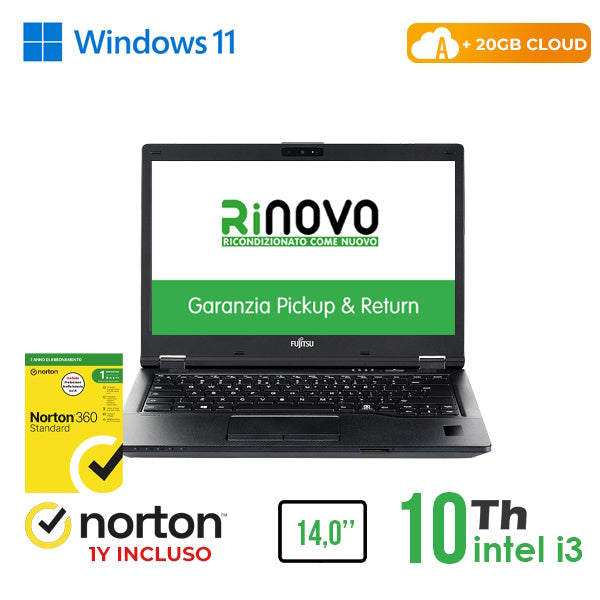 RINOVO NB FUJITSU REFURBISHED LIFEBOOK 5410 i3-10X00 DDR4 8GB SSD 256GB 14" W11P CLOUD20GB Grade A 1 [RN52422312]