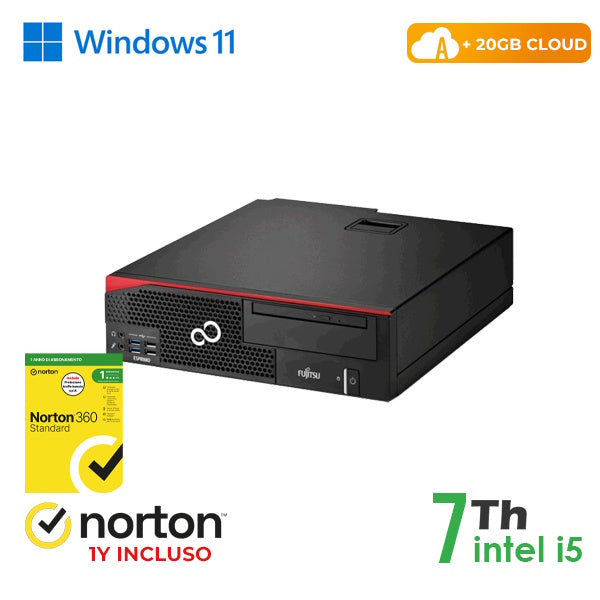 RINOVO PC FUJITSU REFURBISHED Esprimo D556-756 SFF i5-7X00 DDR4 8GB SSD 256GB W11P CLOUD20GB Grade A [RN54522315]