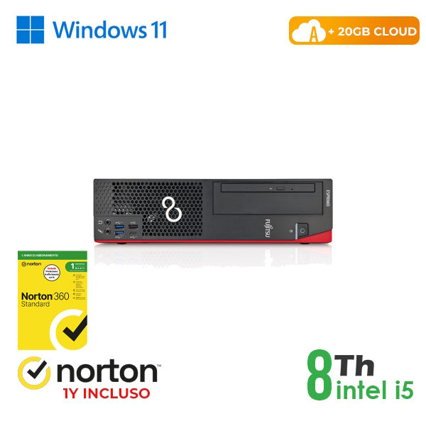 RINOVO PC FUJITSU REFURBISHED ESPRIMO D758-958 DT I5-8X00 DDR4 8GB SSD 256GB W11P NO DVD CLOUD20GB G [RN54522316]