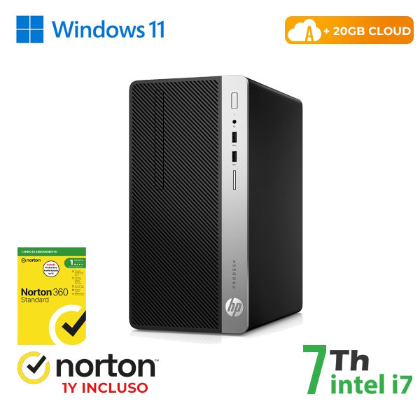 RINOVO PC HP 400-600 G3 Tower i7- 7X00 DDR4 8GB SSD256GB W11 CLOUD20GB Grade A 1Y Warranty NORTON [RN61622313]