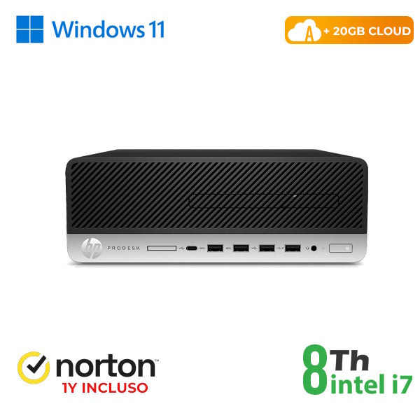 RINOVO PC HP REFURBISHED 600 G4 SFF i7-8X00 DDR4 8GB SSD 256GB W11P CLOUD20GB Grade A 1Y Warranty + [RN64622311]
