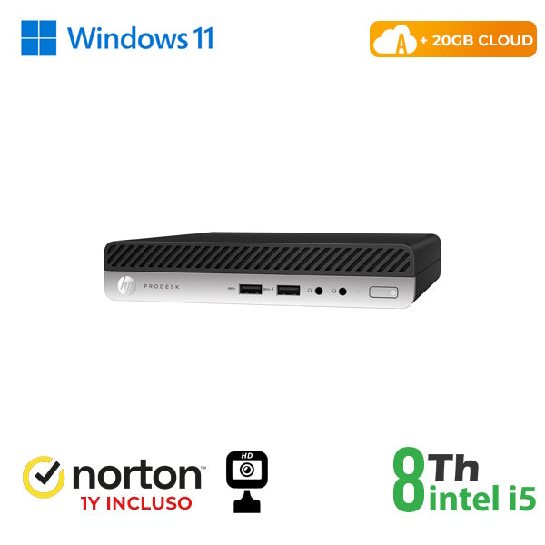 RINOVO ULTRA MINI PC DM HP 400 G4 i5-8X00T SODDR4 8GB SSD 256GB W11P CLOUD20GB GRADE A 1Y + NORTON + [RN65522382]