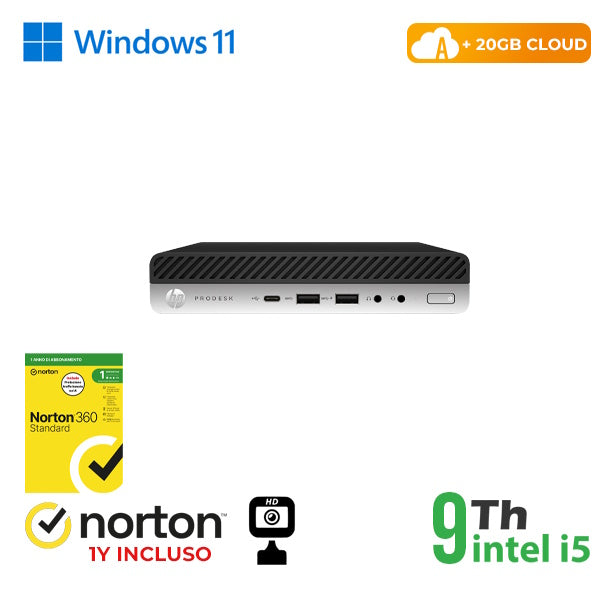 RINOVO Ultra Mini PC DM HP REFURBISHED 600-800 G5 i5-9X00T SODDR4 8GB SSD 256GB W11P No Dvd Grade A [RN65522384]
