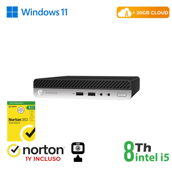 RINOVO Ultra Mini PC DM HP 400 G4 REFURBISHED i5-8X00T SODDR4 16GB SSD 256GB W11P No Dvd Grade A 1Y [RN65532381]
