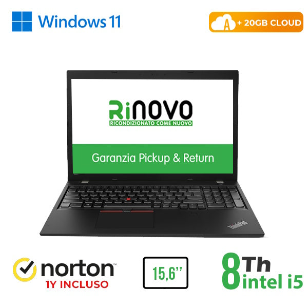 RINOVO LENOVO NB THINKPAD L580 I5-8X00 DDR4, 8GB, SSD 256GB, 15,6, W11P UPG, 20GB CLOUD, GRADO A, 1Y [RN82522312]