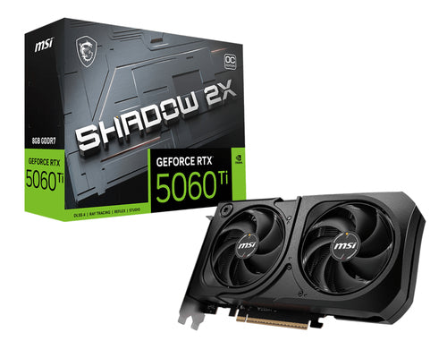 MSI VGA GE FORCE RTX 5060 TI, RTX 5060 Ti 8G SHADOW 2X OC PLUS BULK, 8GB GDDR7, HDMI/DP*3, ATX, DUAL FAN, BULK [RTX 5060 TI 8 S2XOPB]