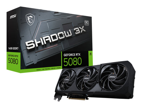 MSI VGA GEFORCE RTX 5080, RTX 5080 16G SHADOW 3X OC, HDMI/DP3, TRIPLE FAN, OC, ATX, BULK EDITION [RTX 5080 16G SH 3XOB]