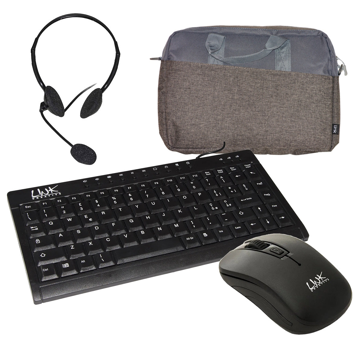LINK BUNDLE BORSA LKEL01PB + MOUSE LKMOS02 + TASTIERA LKTAST04 + CUFFIA LKHS01 [RUNBUND2]