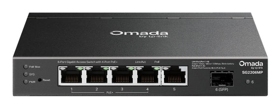 OMADA ACCESS 6-PORT GIGABIT SWITCH WITH 4-PORT POE [SG2206MP]