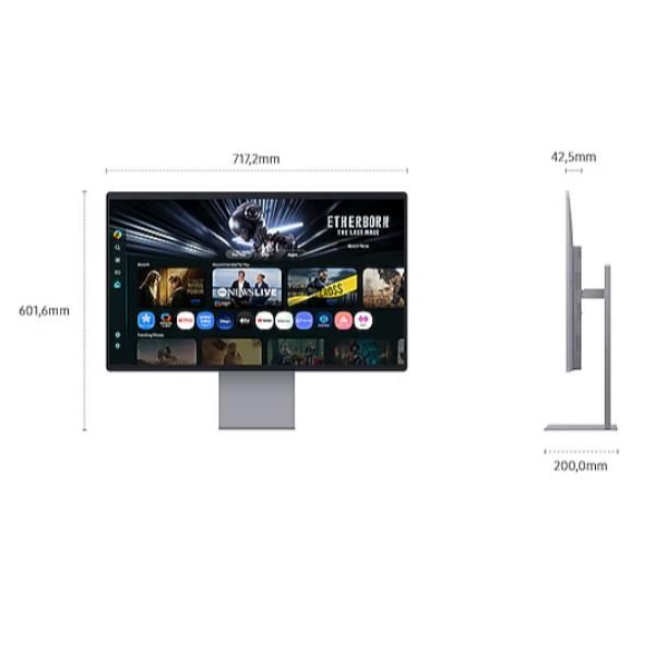 SAMSUNG SMART MONITOR 32 OLED 16:9 4K UHD 0,03MS 250 CDM 165hz, PIVOT, DP/HDMI, MULTIMEDIALE, SMART MONITOR M9 [LS32FM900SUXEN]