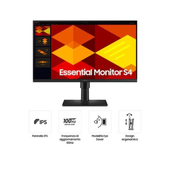 SAMSUNG MONITOR 27 LED IPS 16:9 FHD 5MS 250 CDM 100hz, PIVOT, HDMI, MULTIMEDIALE, S4 S40GD [LS27D408GEUXEN]
