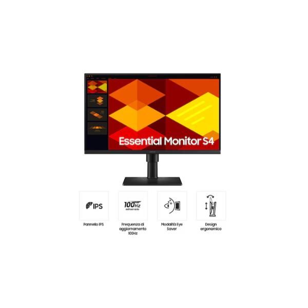 S24D408 Monitor Business, FHD, 100Hz, Speaker, Stand Regolabile e Pivot, EPEAT Gold [LS24D408GEUXEN]