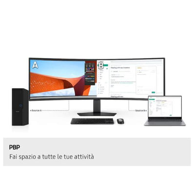 SAMSUNG MONITOR CURVO 49 LED VA 32:9 DQHD 5MS 350 CDM 120hz, PIVOT, USB-C DOCK, DP/HDMI, MULTIMEDIALE, VIEWFINITY S9 S49F95U [LS49F950UAUXEN]