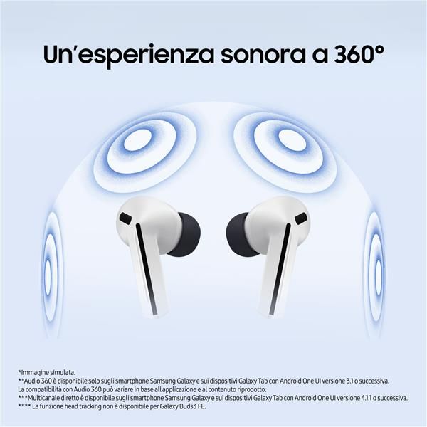 Samsung Galaxy Buds3 FE, Auricolari Wireless, Audio 360, Gemini AI, Black [SM-R420NZKAITV]