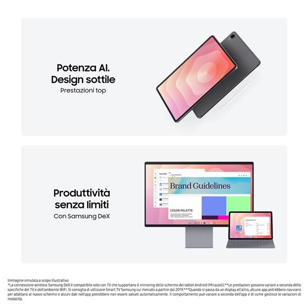Samsung Galaxy Tab S11, Tablet AI, Wi-Fi, Design Leggero, Strumenti AI Multimodali, DeX, RAM 12GB, 128 GB, Batteria a Lunga Durata, Gray [SM-X730NZAREUE]