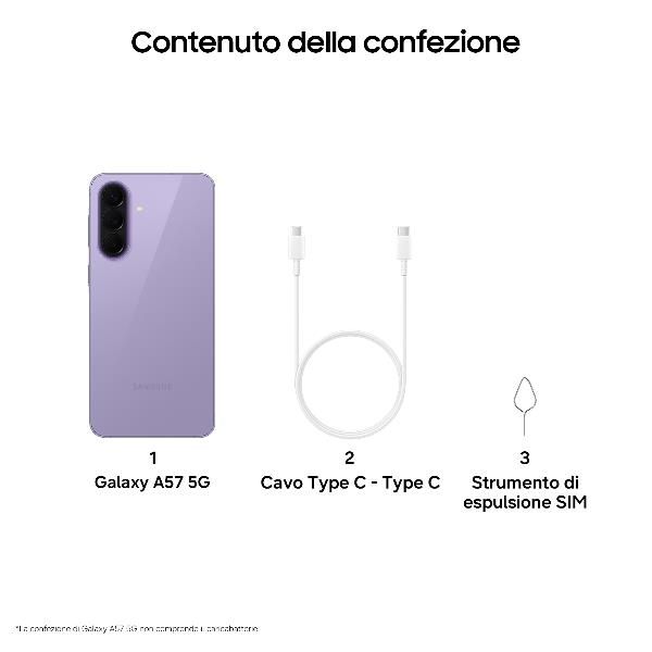 SAMSUNG SMARTPHONE A57 5G DS SM-A576B 8+128 ITA AWESOME LILAC [SM-A576BZVBEUE]