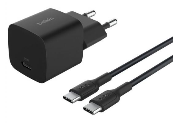 25W USB PD WALL CHARGER BLK W/1M C-C CABLE [WCA012KQ1MBK-B6]