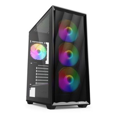 ATX 2X U3, TEMPERED GLASS, 4X 120 RAINBOW LED FAN [VK4RAINBOWBLACK]