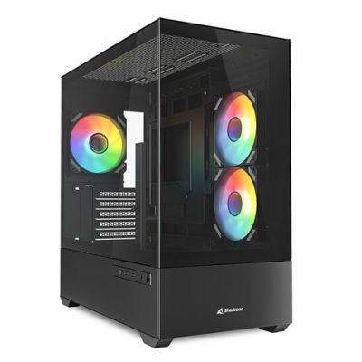 SHARKOON MK7 ARGB (BLACK, TEMPERED GLASS X 2) [MK7ARGBBLACK]