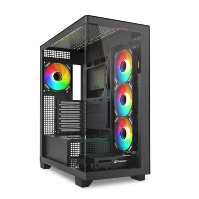 CASE ATX Curve Glass Panel,2x U3, 1x Type-C,TRRS [ELITESHARKCA500BLACK]