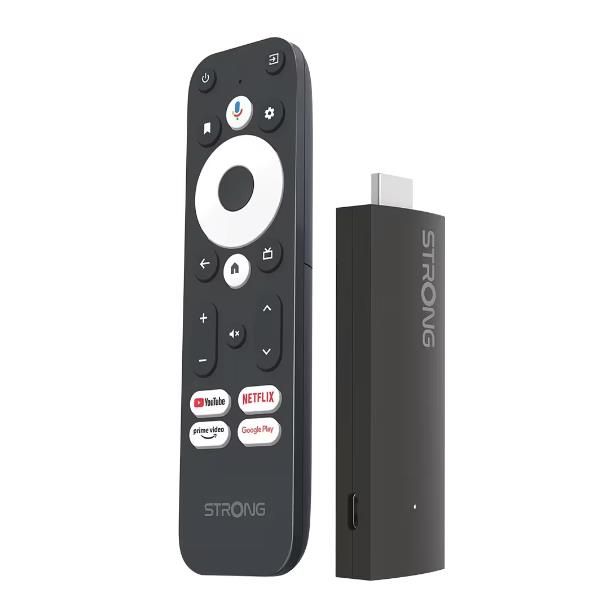 STRONG STICK PER ANDROID 14 2K FHD NERO GOOGLE TV WIFI 5 DUAL BAND [LEAP-UNA+]