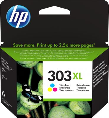 HP 303XL HIGH YIELD TRI-COLOR ORIGINAL INK CARTD [T6N03AE#LS1]