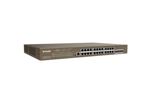 TENDA SWITCH L3 MANAGED POE SWITCH 24 PORTE 10/100/1000 BASE-T ETHERNET - 4 PORTE 1000 BASE-X SFP -1 [TEG5328P-24-410W_I]
