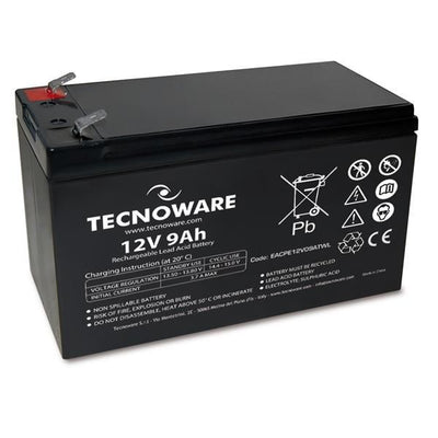 POWER BATTERY TECNOWARE 12V 9AH FASTON 6,3 MM LONG LIFE 24 MESI GARANZIA [EACPE12V09ATWL]
