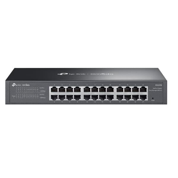 TP-Link - ES224G - Omada 24-Port Gigabit Easy Managed Switch, 24 Gigabit RJ45 Ports, 1U 13-inch Rack-mountable Steel Case [ES224G]