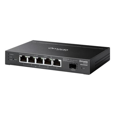 TP-Link - SG2206MP -"Omada Access 6-Port Gigabit Switch with 4-Port PoE+ PORT: 4 Gigabit PoE Ports, 1 Gigabit Non-PoE Port, 1 Gigabit SFP Slot SPEC: 802.3at/af, 63 W PoE Power, Desktop Steel Case [SG2206MP]