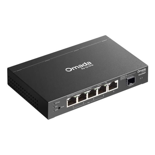 TP-Link - SG2206MP -"Omada Access 6-Port Gigabit Switch with 4-Port PoE+ PORT: 4 Gigabit PoE Ports, 1 Gigabit Non-PoE Port, 1 Gigabit SFP Slot SPEC: 802.3at/af, 63 W PoE Power, Desktop Steel Case [SG2206MP]