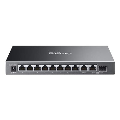 TP-Link - ES210GP - Omada 10-Port Gigabit Easy Managed Switch with 8-Port PoE+, 8 Gigabit PoE+ Ports, 1x Gigabit Non-PoE Ports, 1 Combo Gigabit RJ45/SFP Port, 802.3at/af, 63 W PoE Power, Desktop St [ES210GP]