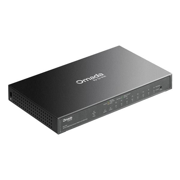 TP-Link - ES210GP - Omada 10-Port Gigabit Easy Managed Switch with 8-Port PoE+, 8 Gigabit PoE+ Ports, 1x Gigabit Non-PoE Ports, 1 Combo Gigabit RJ45/SFP Port, 802.3at/af, 63 W PoE Power, Desktop St [ES210GP]