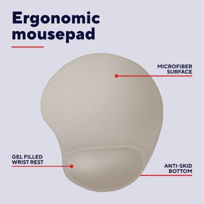 TAPPETINO/MOUSEPAD ERGONOMICO CON POGGIAPOLSO - TRUST BIGFOOT - BEIGE [26012]