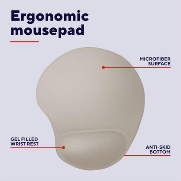 TAPPETINO/MOUSEPAD ERGONOMICO CON POGGIAPOLSO - TRUST BIGFOOT - BEIGE [26012]