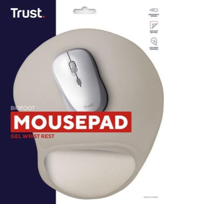 TAPPETINO/MOUSEPAD ERGONOMICO CON POGGIAPOLSO - TRUST BIGFOOT - BEIGE [26012]