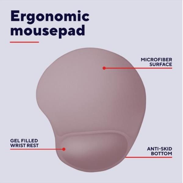 TAPPETINO/MOUSEPAD ERGONOMICO CON POGGIAPOLSO - TRUST BIGFOOT - ROSA [26013]