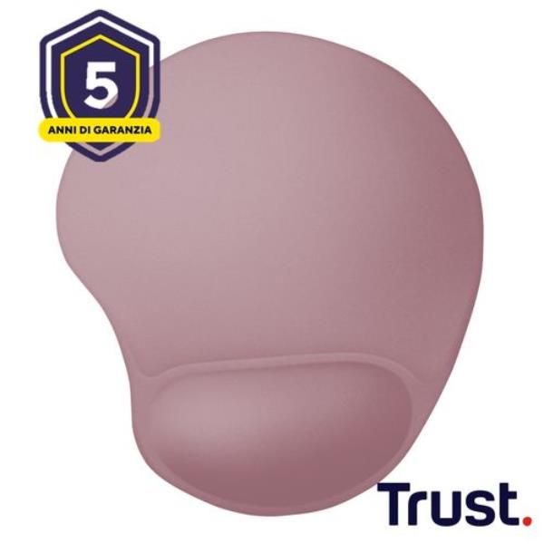 TAPPETINO/MOUSEPAD ERGONOMICO CON POGGIAPOLSO - TRUST BIGFOOT - ROSA [26013]