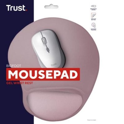 TAPPETINO/MOUSEPAD ERGONOMICO CON POGGIAPOLSO - TRUST BIGFOOT - ROSA [26013]