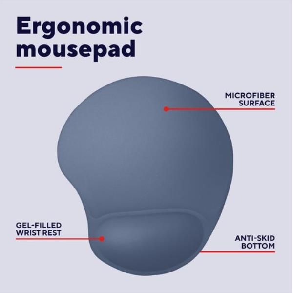 TAPPETINO/MOUSEPAD ERGONOMICO CON POGGIAPOLSO - TRUST BIGFOOT - AZZURRO [26011]