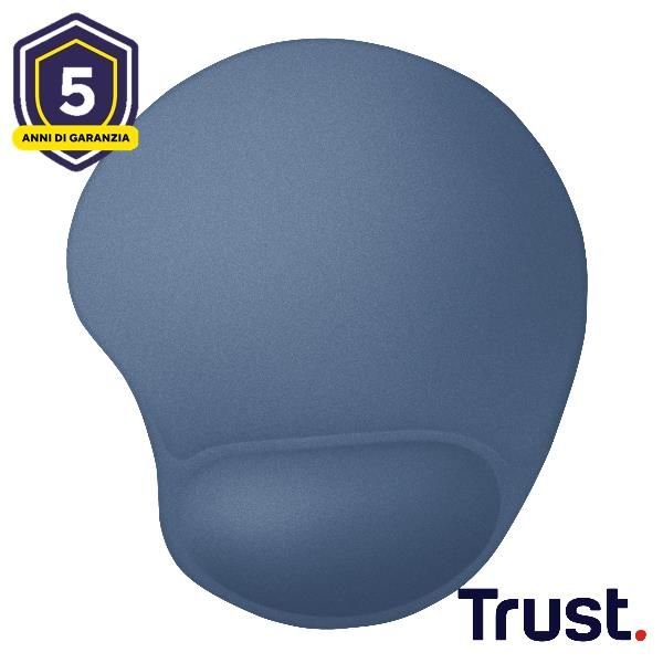 TAPPETINO/MOUSEPAD ERGONOMICO CON POGGIAPOLSO - TRUST BIGFOOT - AZZURRO [26011]